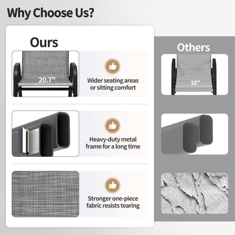 Patio Textilene Dining Chairs Set of 2/4/6/8, Outdoor Stackable Dining Chairs for Backyard, Patio Sling Chairs