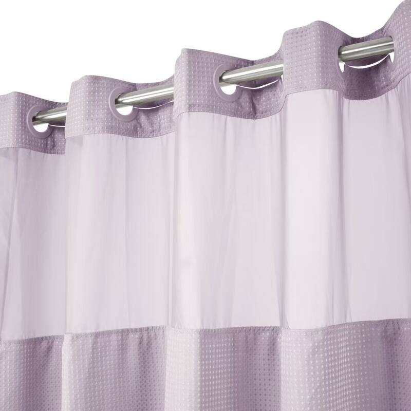 No Hook Waffle Weave Shower Curtain with Snap-in Liner