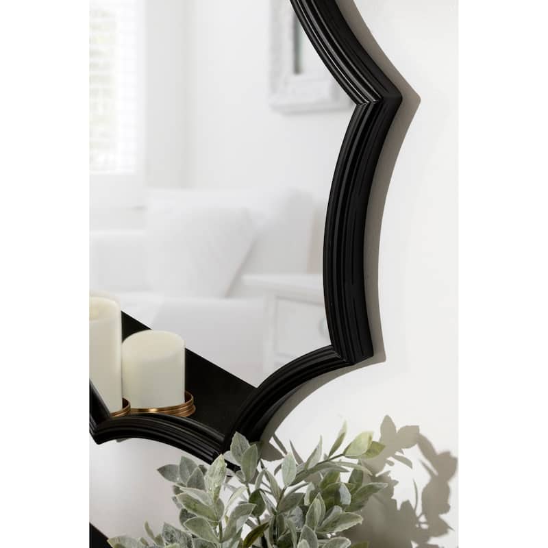 Kate and Laurel Lalina Scalloped Round Framed Accent Mirror