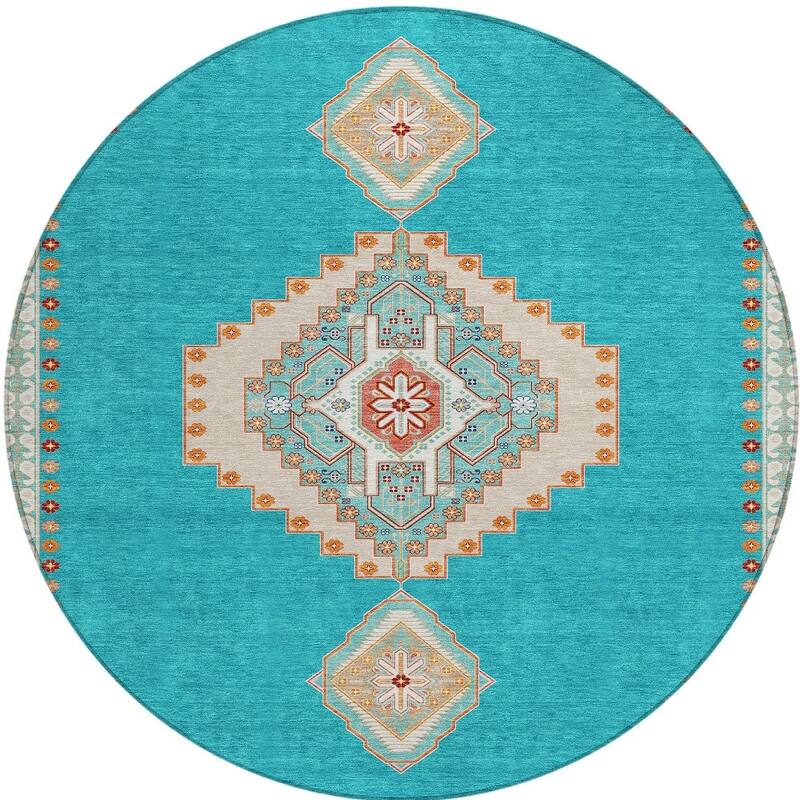 HomeRoots Oriental Traditional Rectangle Outdoor Rug