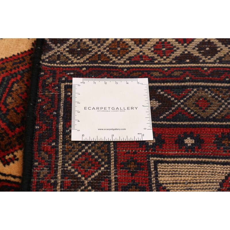 Teimani Beige, Red Rug 4'0" x 7'0" - 4'0 x 7'0