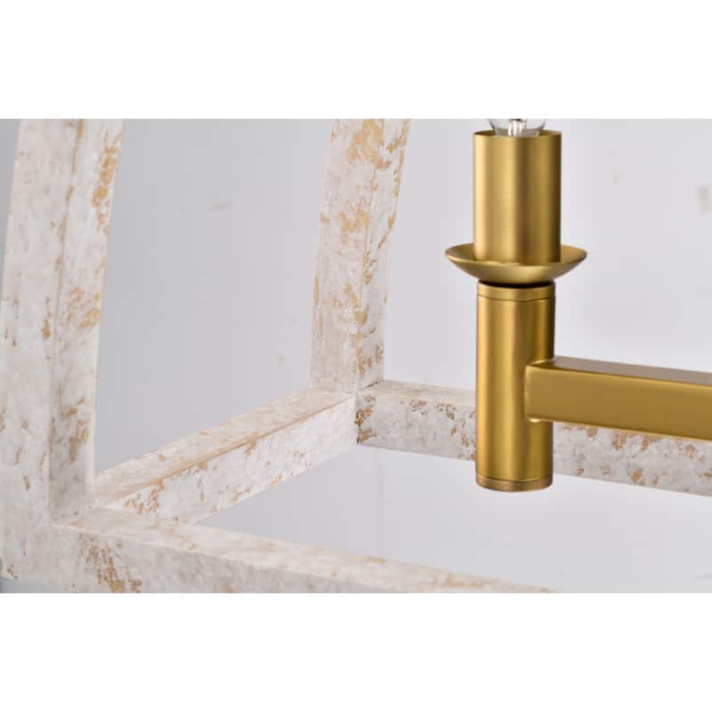 Nermin 39 Inch Modern Kitchen Island Brass Finish Chandelier 5-Light