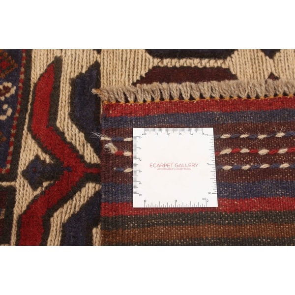 dimension image slide 0 of 2, ECARPETGALLERY Hand-knotted Afghan Shiravan Light Khaki Wool Rug - 6'7 x 9'1