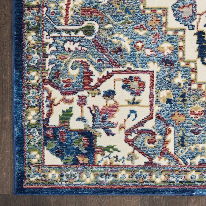 Jafal Power Loomed Distressed Floral Non Skid Area Rug By HomeRoots - 90' X '63' X '0.5