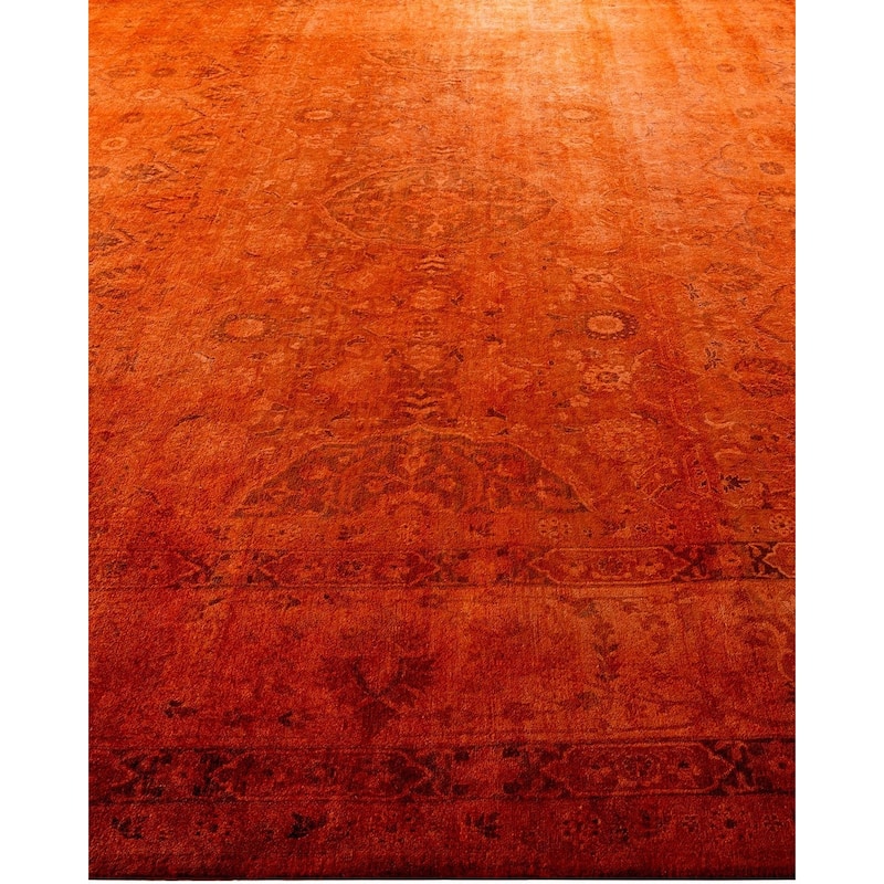 Contemporary Overdyed Wool Hand Knotted Area Rug - 9' 2" x 12' 5"