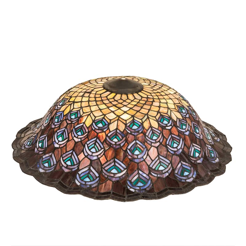 24 In. Wide Tiffany Peacock Feather Shade