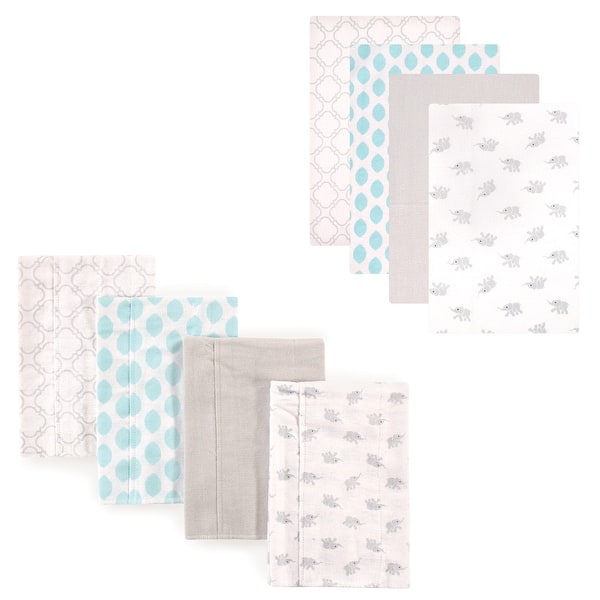 slide 1 of 1, Luvable Friends Unisex Baby Cotton Flannel Burp Cloths and Receiving Blankets, 8-Piece, Elephant, One Size - Elephant - One Size One Size - Elephant