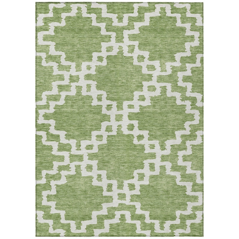 Machine Washable Indoor/ Outdoor Chantille Geo Trellis Rug