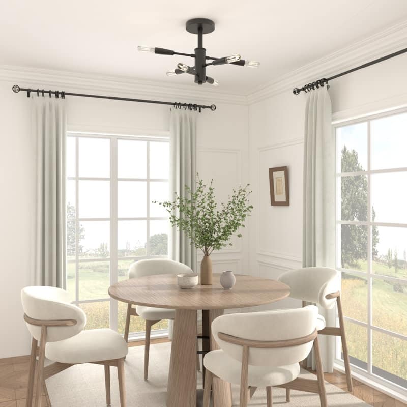 Acroma Adjustable Single Curtain Rod Overall Width X 0.75" Diameter