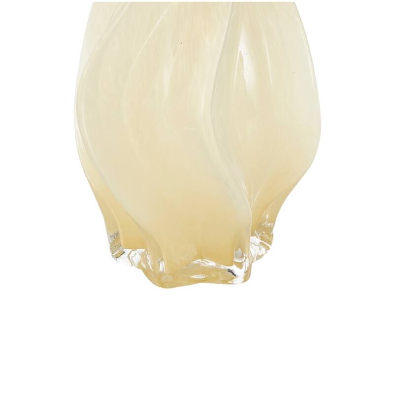 Blue or Yellow Glass Wavy Ombre Vase (Set of 2)