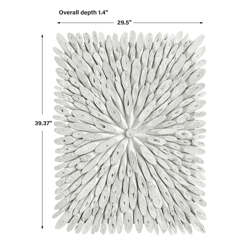 Sunburst Wooden Wall Decor - 39.25" - White