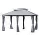 preview thumbnail 2 of 3, Outsunny 2-tier Grey Outdoor Garden Gazebo with Removable Curtains