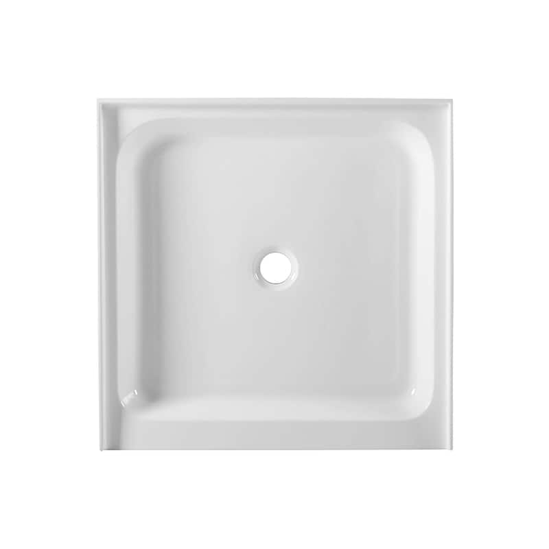 Fine Fixtures Single Threshold Acrylic Shower Base - Non-Slip Textured Surface Shower Floor Pan