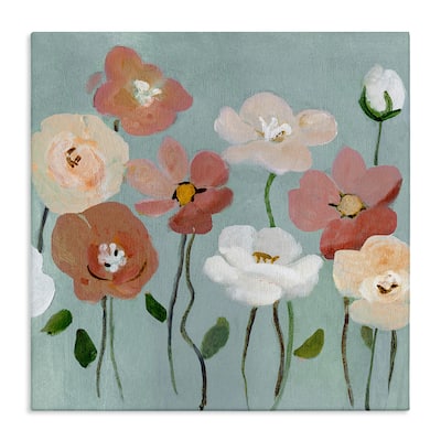 Stupell Boho Blooms on Blue Canvas Wall Art Design By Charity Henderson