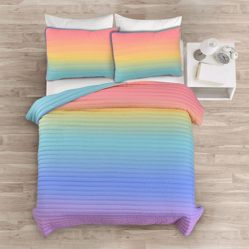Lush Decor Rainbow Ombre Quilt Set