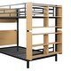preview thumbnail 11 of 12, Twin Over Twin Metal Bunk Bed Bed Frame with Unique Storage Headboard & Four-Grid Shelving, Convertible to Two Beds, Black