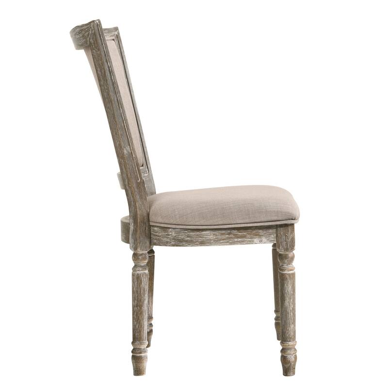 HomeRoots Set of Two Gray Upholstered Fabric And Solid Wood Dining Side Chairs - 21.00 in. x 38.00 in. x 25.00 in.