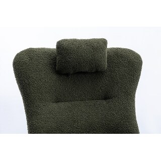 35.5" Soft Teddy Velvet Fabric Rocking Chair for Nursery, Comfy ...