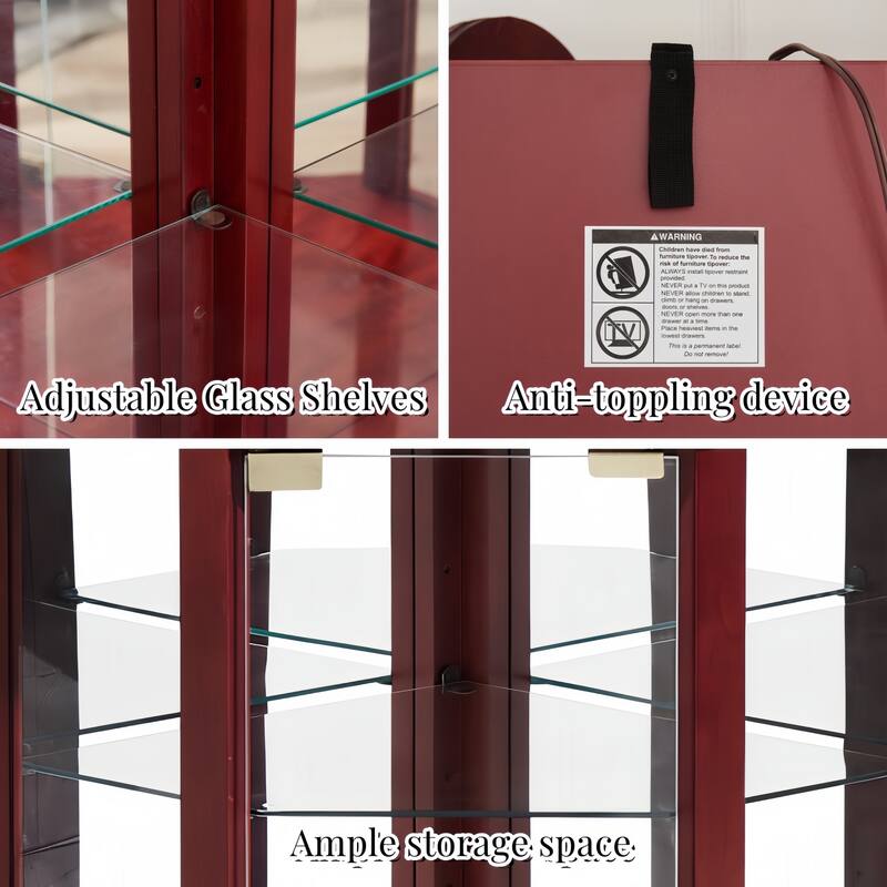 Glass Display Shelf with Adjustable Shelves
