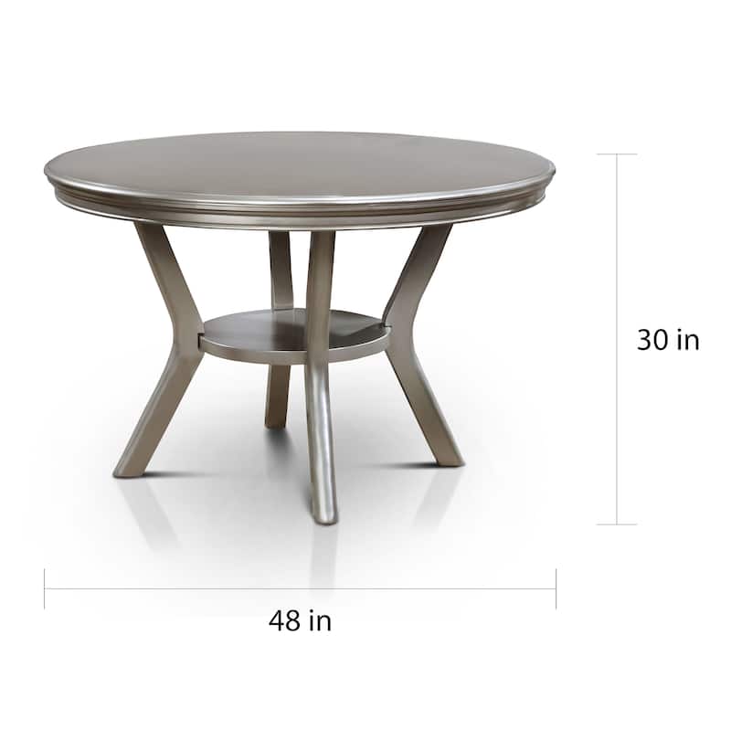 Furniture of America Glam 48-inch Wood Round Dining Table with Shelf