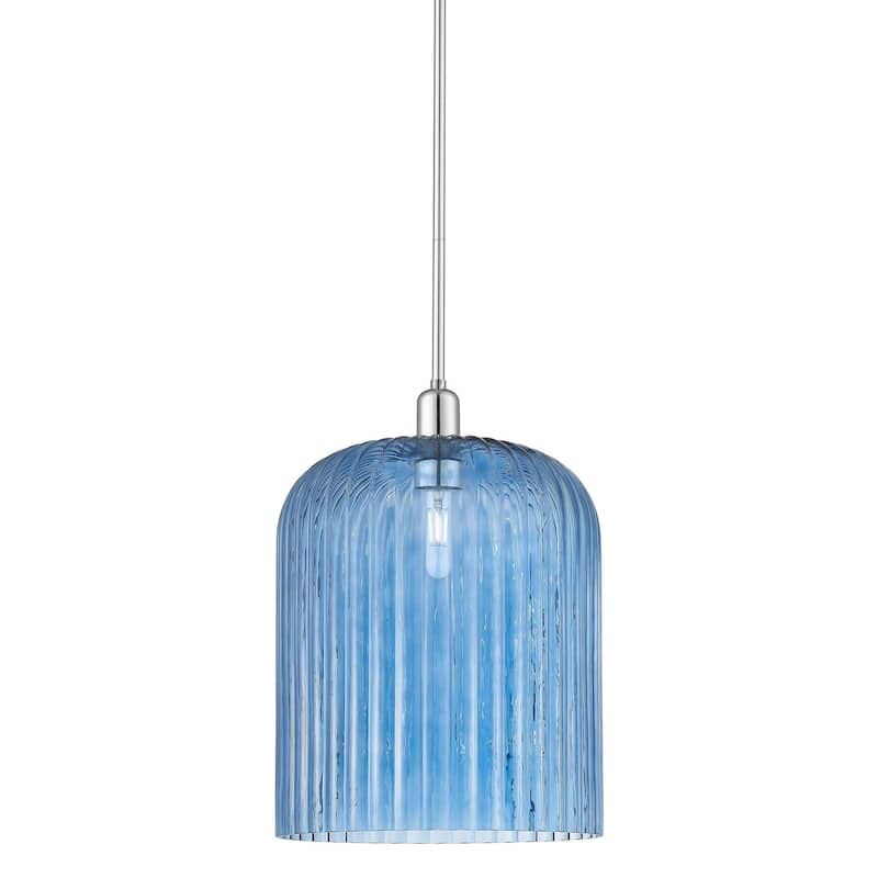 Innovations Lighting 716-1S-18-12 Bridal Veil Pendant Bridal Veil 12" - Polished Chrome / Blue