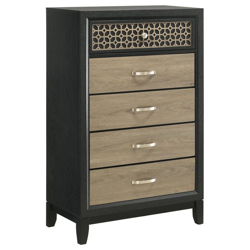 Valencia Contemporary Wood 5-drawer Bedroom Chest Black - Black - 5-drawer