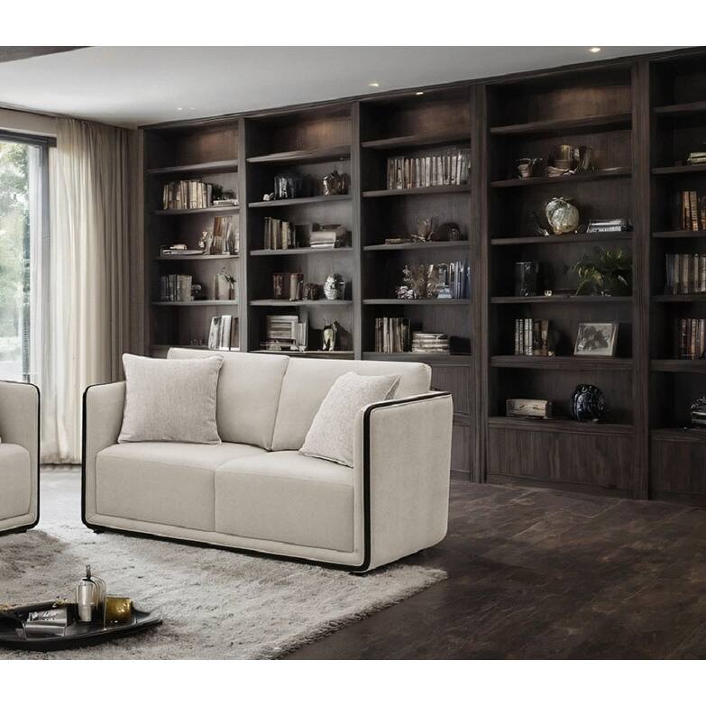 Modern Taupe Finish 1PC Loveseat High Density
