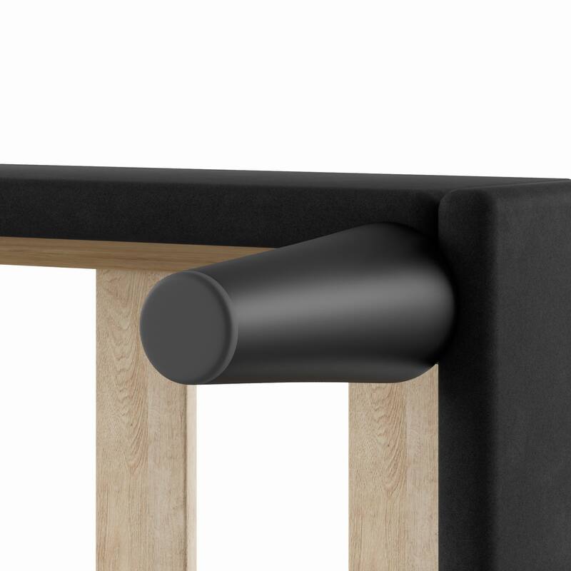 Upholstered Velvet Upholstered Bed Frame with Adjustable Height Headboard No Box Spring Needed Platform Bed Under Bed Storage