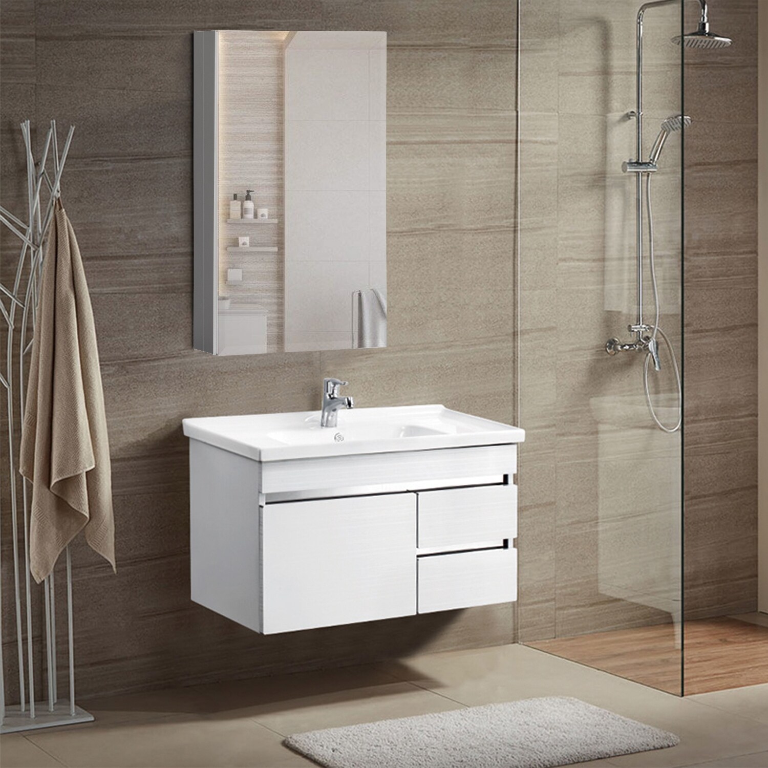 Shop 19 X 30 Inch Frameless Bathroom Medicine Cabinet Overstock 32192647