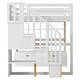 preview thumbnail 11 of 23, Stairway Wood Loft Bed with Bulit-in Desk & Storage Shelevs, Full Size Loft Bed Frame w/ Storage Staircase & 2 Bulit-in Drawers