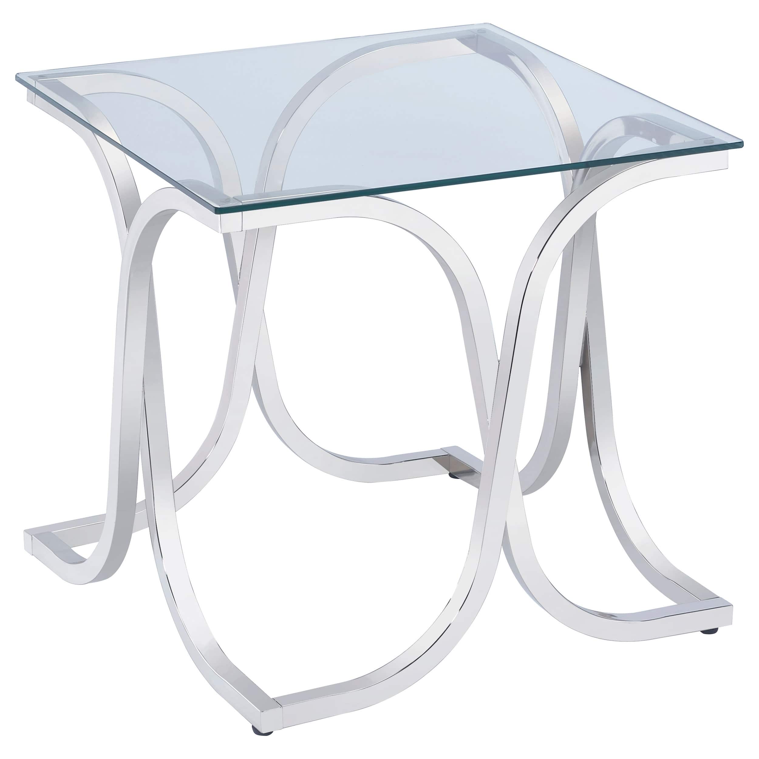 Tess Nickel and Clear Curved Xshaped End Table Bed Bath & Beyond