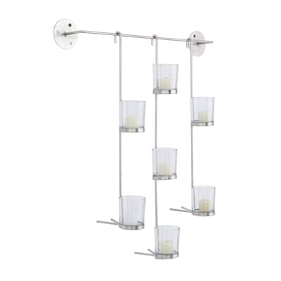 Metal 7 Candle Wall Sconce - Silver - CosmoLiving by Cosmopolitan