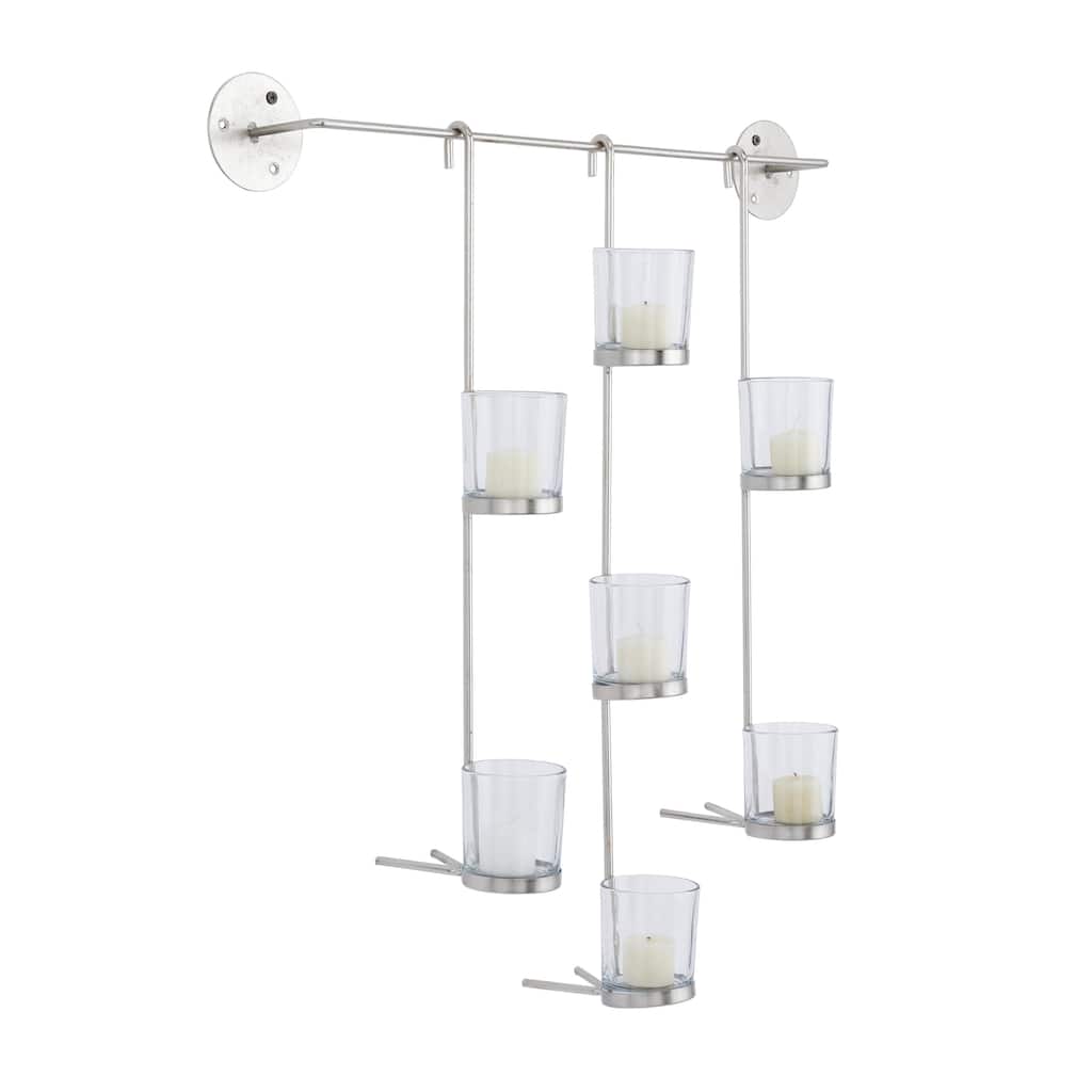 Metal 7 Candle Wall Sconce - Silver - CosmoLiving by Cosmopolitan
