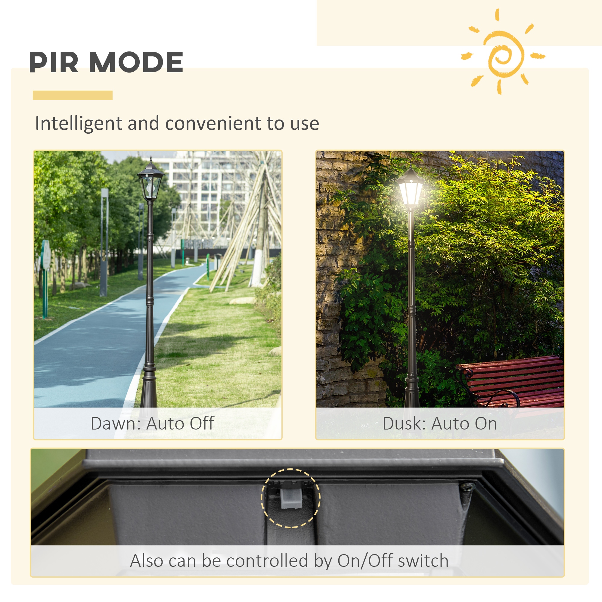 Outsunny solar lamp post sale