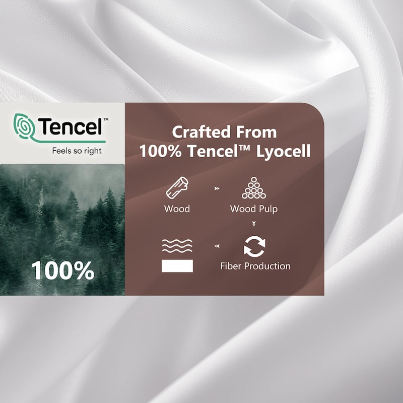 100% Tencel Cooling Duvet Cover Set, Silky Smooth & Breathable Lyocell