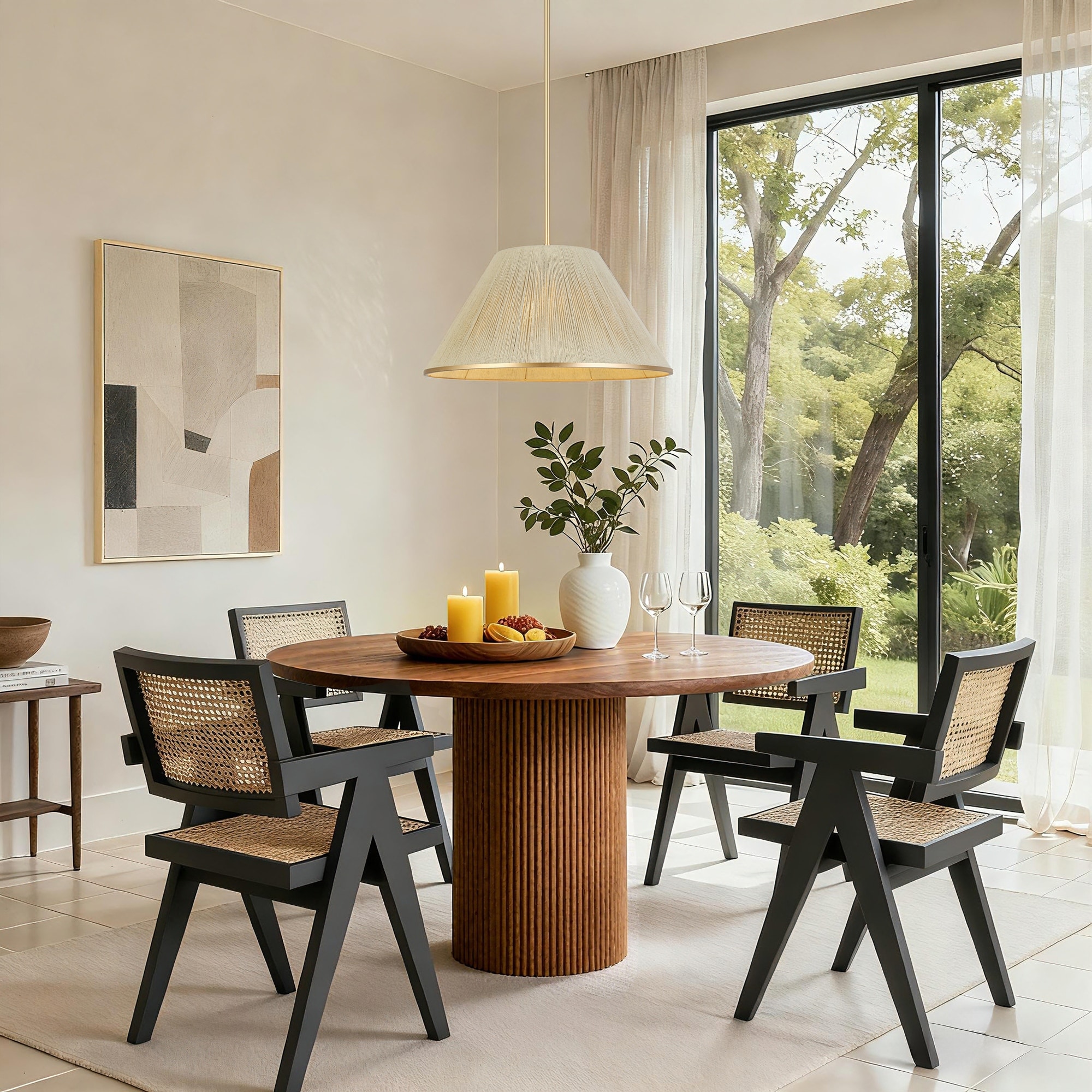 Modern Farmhouse 1-Light Organic Pendant Light for Kitchen Island