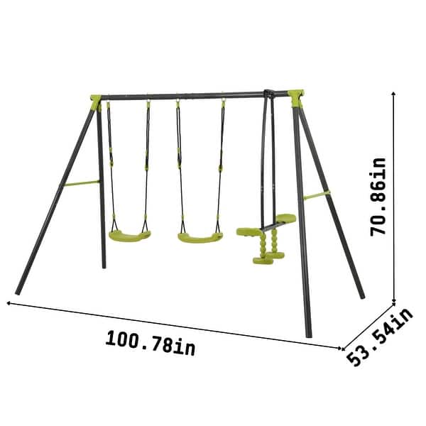 Interesting Triple Children Mental Safe Swing Set