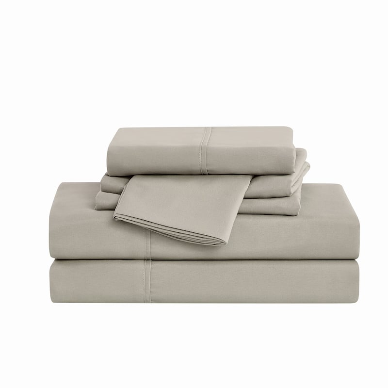 Cannon Heritage Solid 6 Piece Sheet Set (Includes Bonus Pillowcases) - Greige - Twin XL