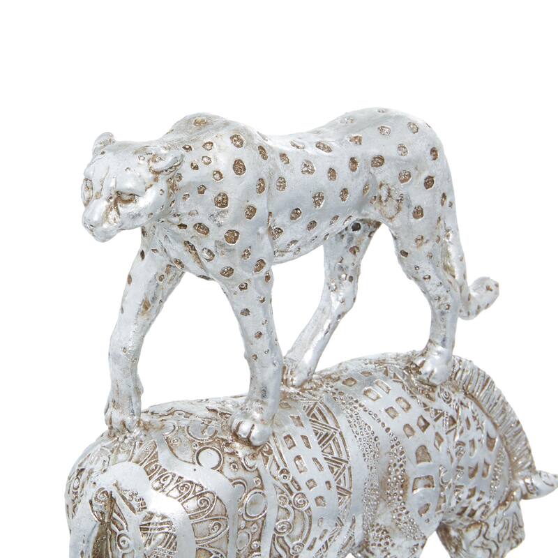 Polystone Safari Animals Decorative Sculpture - Gold or Silver - Roche River Decor