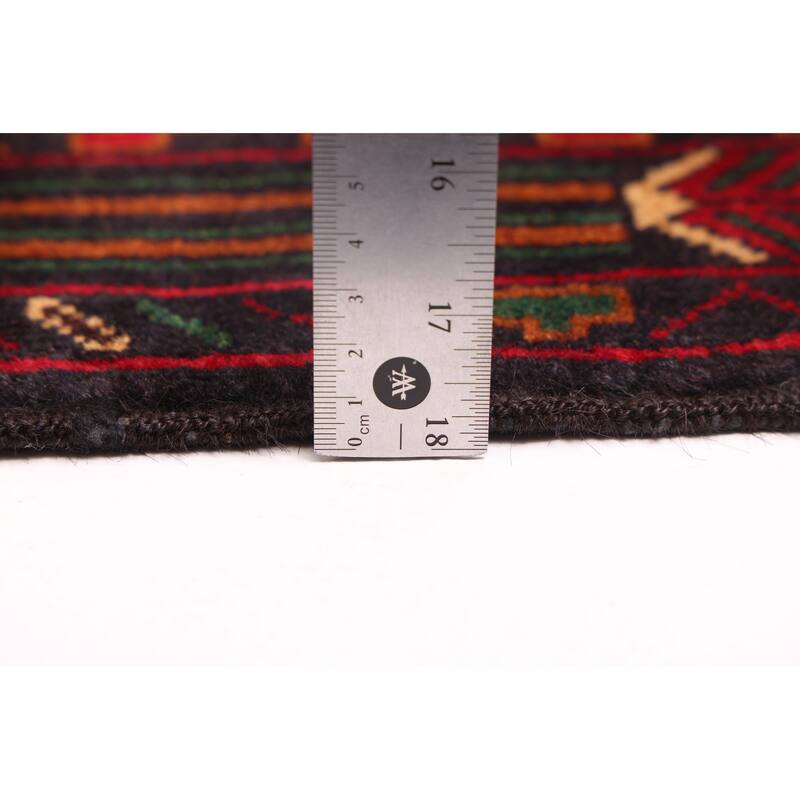 ECARPETGALLERY Hand-knotted Teimani Black, Red Wool Rug - 3'10 x 6'7