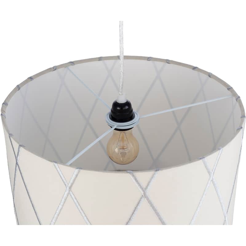 Artistic Weavers Kyle Classic Embroidered Drum Pendant - 12"H x 16"W x 16"D