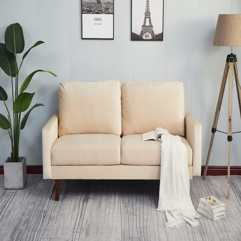 Luxury Sofa, Plush Microfiber, High-Density Foam Comfort