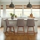 preview thumbnail 114 of 176, Amalie Upholstered Bar Stool, Swivel Counter Height Stool with Solid Wood Frame Set of 3 - Taupe Boucle - Counter Height