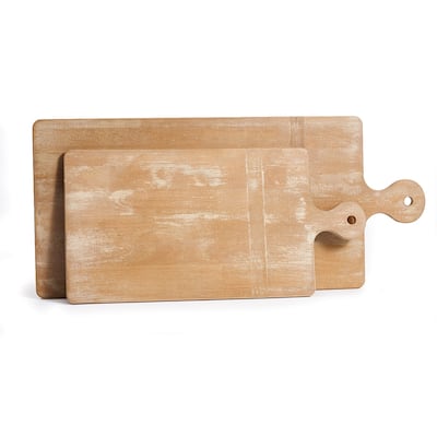 Antique Long Whitewash Cutting Boards Set of 2