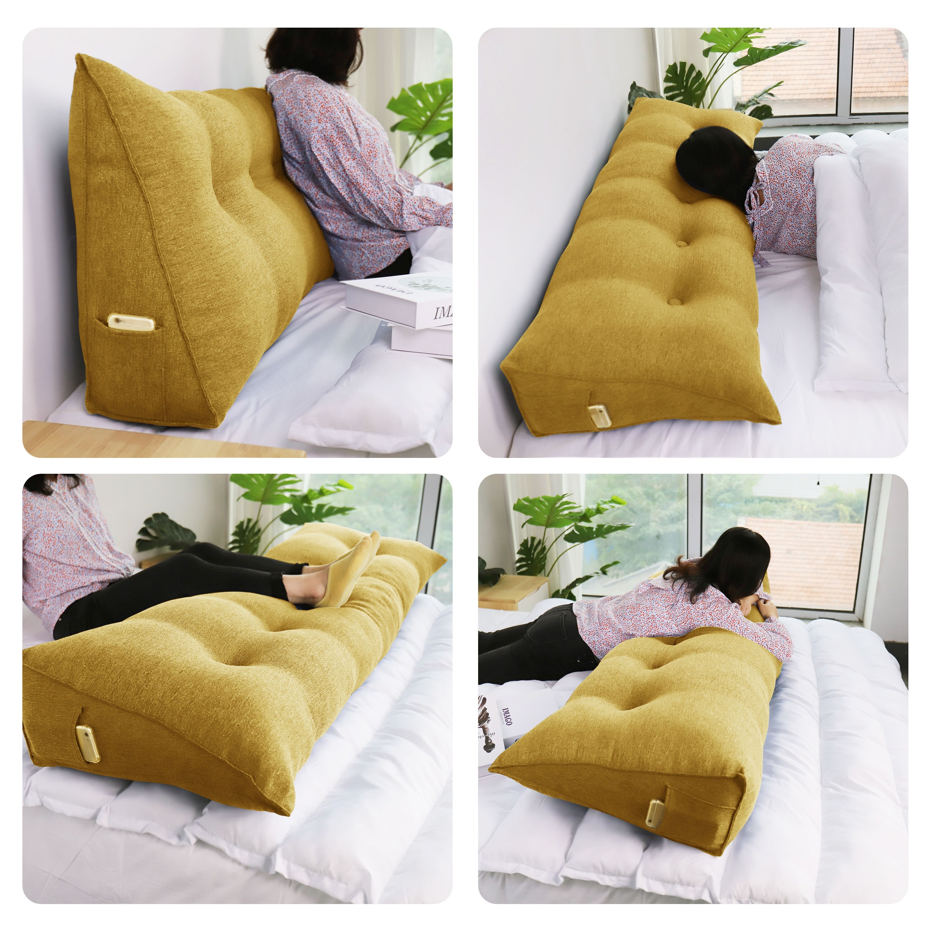 Back Support Pillow Sitting Bed  Wedge Cushion Backrest Bed - Hot Soft Bed  Pillow - Aliexpress