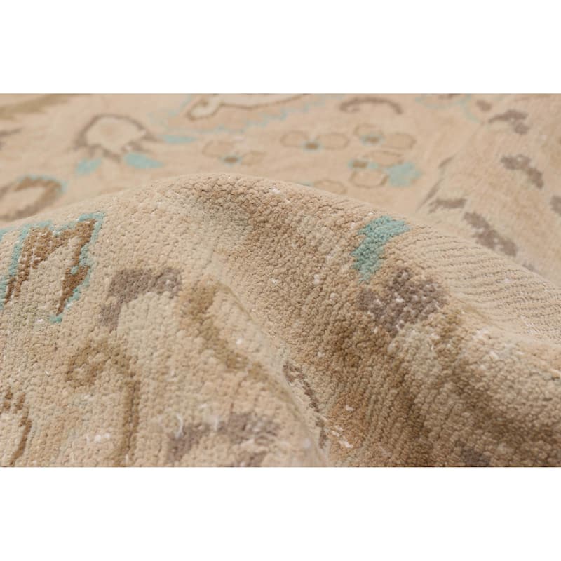 ECARPETGALLERY Hand-knotted Antalya Vintage Beige Wool Rug - 7'2 x 9'8