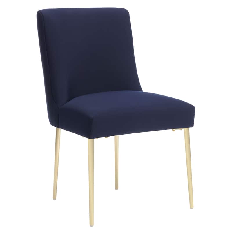 SAFAVIEH Couture Melonie Velvet Accent Chair - Mustard / Brass - 28"x23"x35.3" - 28" W x 23" D x 35" H - 28Wx23Dx35H