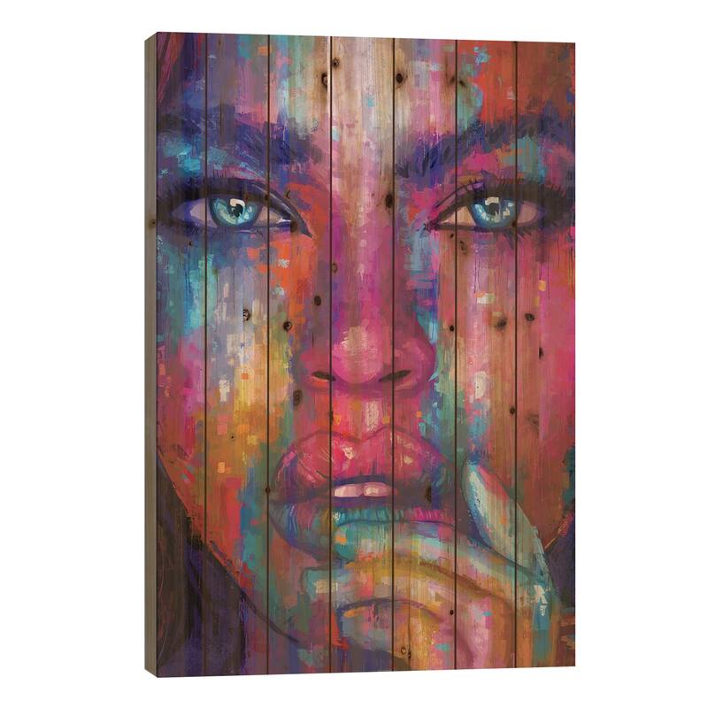 Colorful Abstract Portrait of a Woman Print On Wood by Ruvim Noga ...