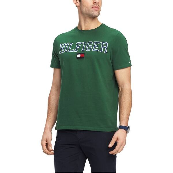 Shop Tommy Hilfiger Mens Collegiate Logo Graphic T Shirt Green