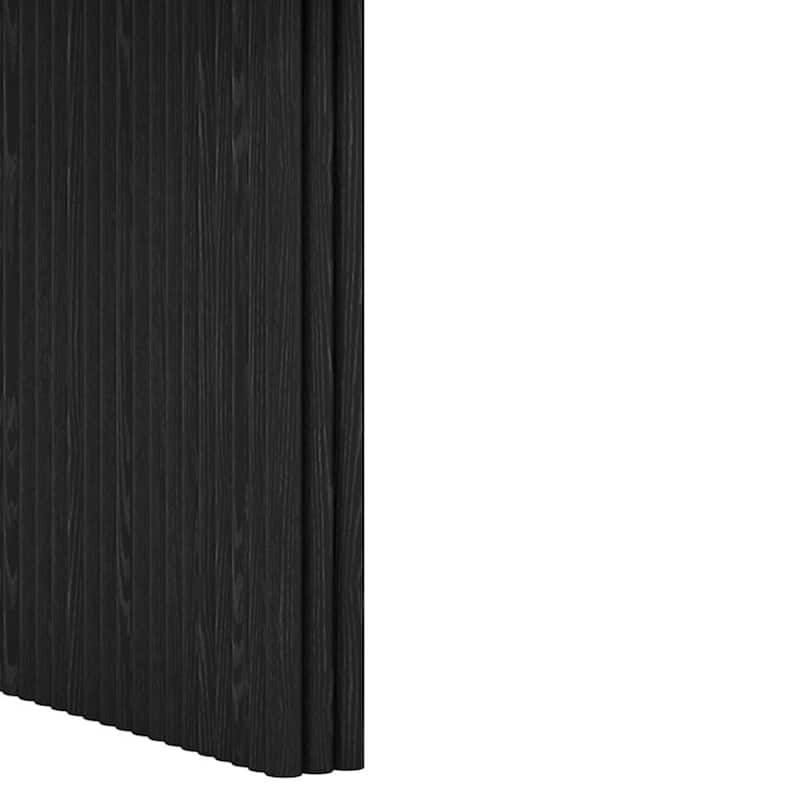 HomeRoots 67" Black Solid Wood Double Pedestal Base Oval Dining Table - 67.00 in. x 30.00 in. x 33.50 in.